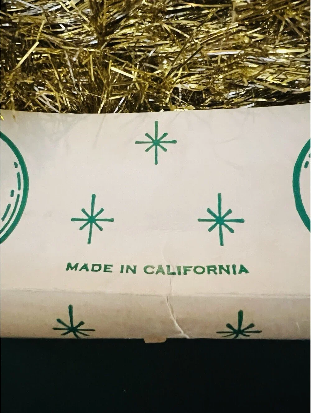 Vtg Decoration Products Tinsel GarlandGold & White Christmas Tree American Made